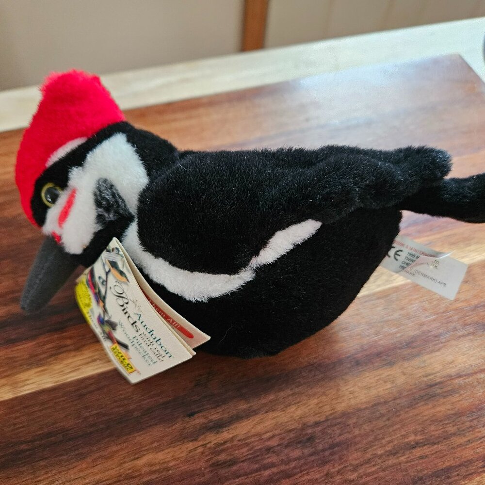 Audubon plush pileated woodpecker with real bird calls